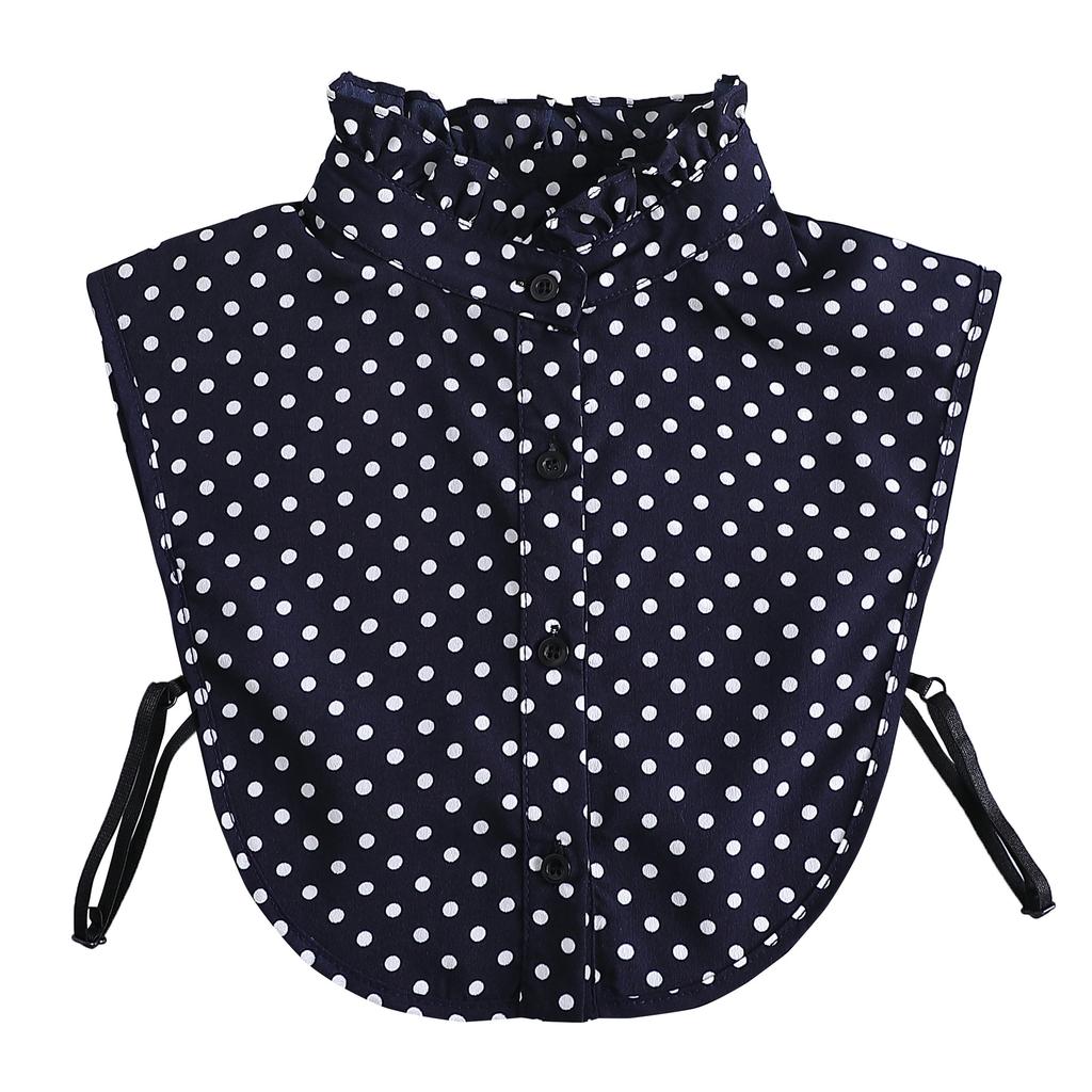 Baumwoll-Bindeband vorne für Damen, Polka Dots, falscher Kragen, Revers für Damen, abnehmbarer Kragen, Hemd, weibliche falsche Kragen-Halskette, Kleiderdeko