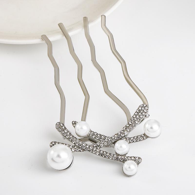 

Temperament Simple Bun Hair Comb: Metal Hairpin & Bang Comb