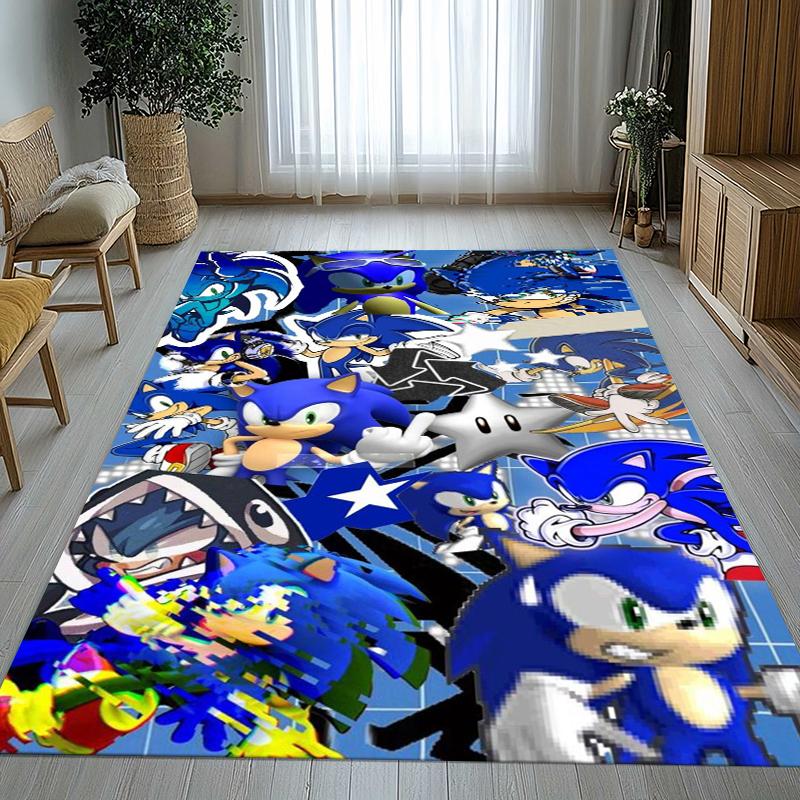 Retro S-Sonic Cartoon Games Living Room Non-Slip Area Rug Soft Carpet for Bedroom Kids Playroom Sofa,Home Decor Doormat Gift