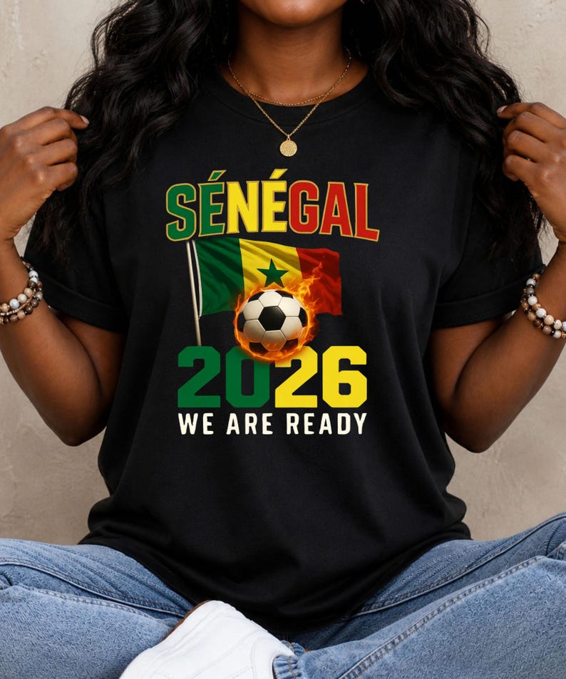 Senegal Flag Soccer 2026 T-Shirt | World Cup Football Tee 2XL