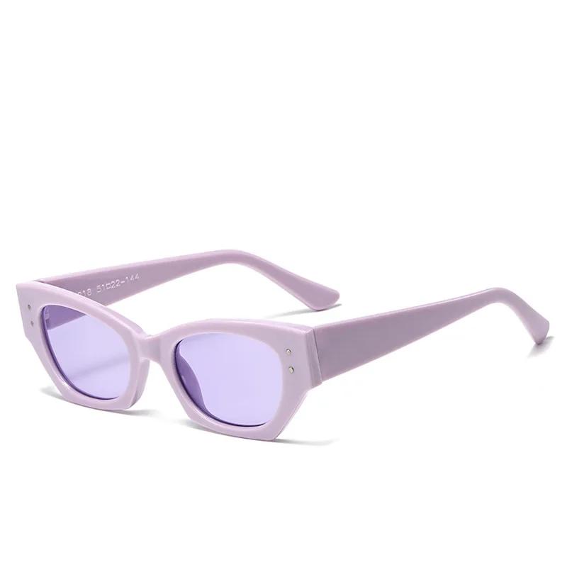 New Cat Eye Women Sunglasses Rice Nail Fashion Jelly White Color Shades UV400 Men Trending Gradient Sun Glasses