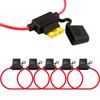 FULARR® 5pcs Premium ACU Medium Car Waterproof In-Line Fuse Holder, 16 AWG Wire Harness,
