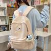 Schoolbag Fog Blue Milk White Spotted Puppy Embroidered Backpack Student Party Girl Soft Girl Daily Commuter Lightweight Versatile School Bag