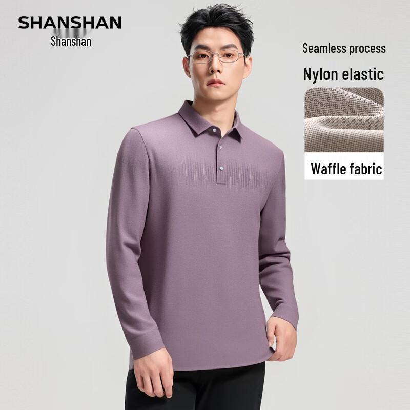 

SHANSHAN Men s Long-Sleeve Waffle Knit Polo Shirt XL / 180