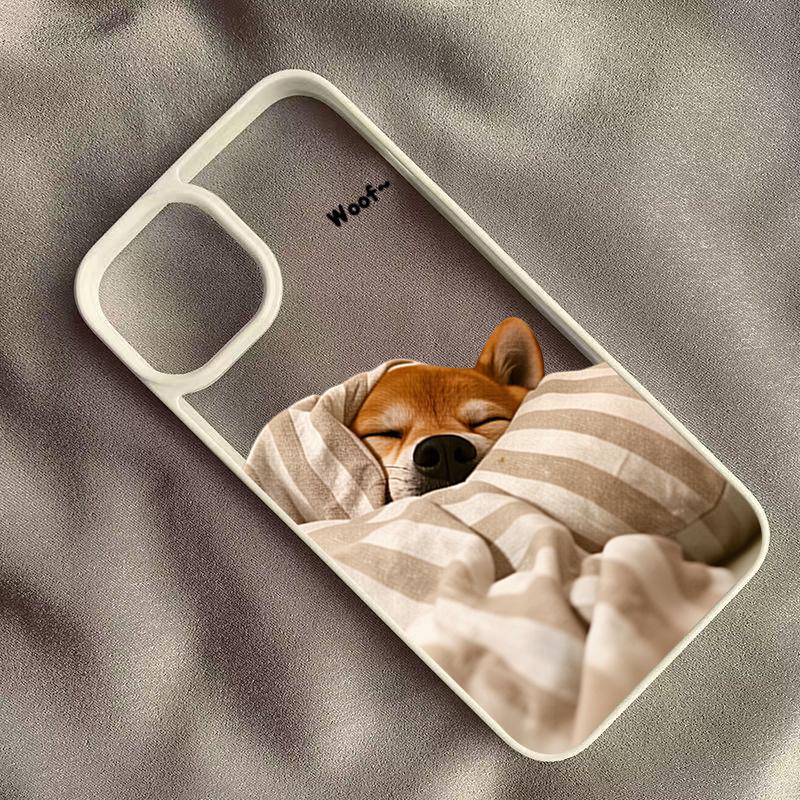 Cute Sleeping Shiba Inu Cat Matching Couple Phone Case for iPhone 17Air 16 15 Pro 14 13 11 12 Pro Max 16E X XR XS 7 8 Plus Cover iPhone 13 Pro