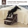 Dog Stairs, Folding, 3 Non-Slip Steps, 49 x 38 x 38 cm, Brown