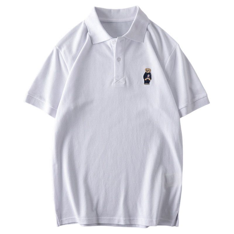 Export Overplus Order American Vintage Embroidery Polo Shirt Men's Short Sleeve T-shirt Summer Cut the Tag Off Original Single Men's Clothing Clothes
