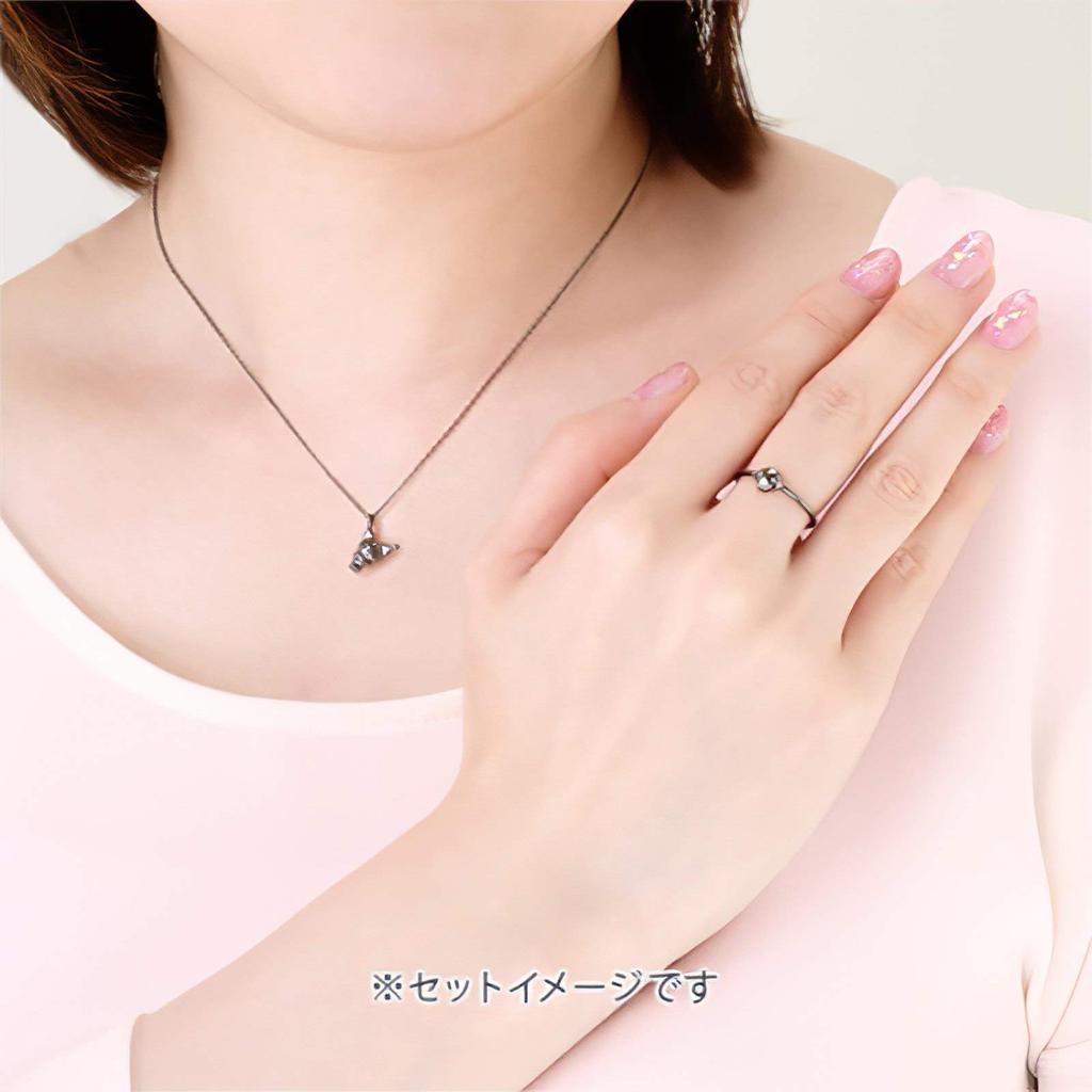 Sanrio My Melody Kuromi Necklace Silver Black Coating U-TREASURE Women's NSaMM-104-SV-BP