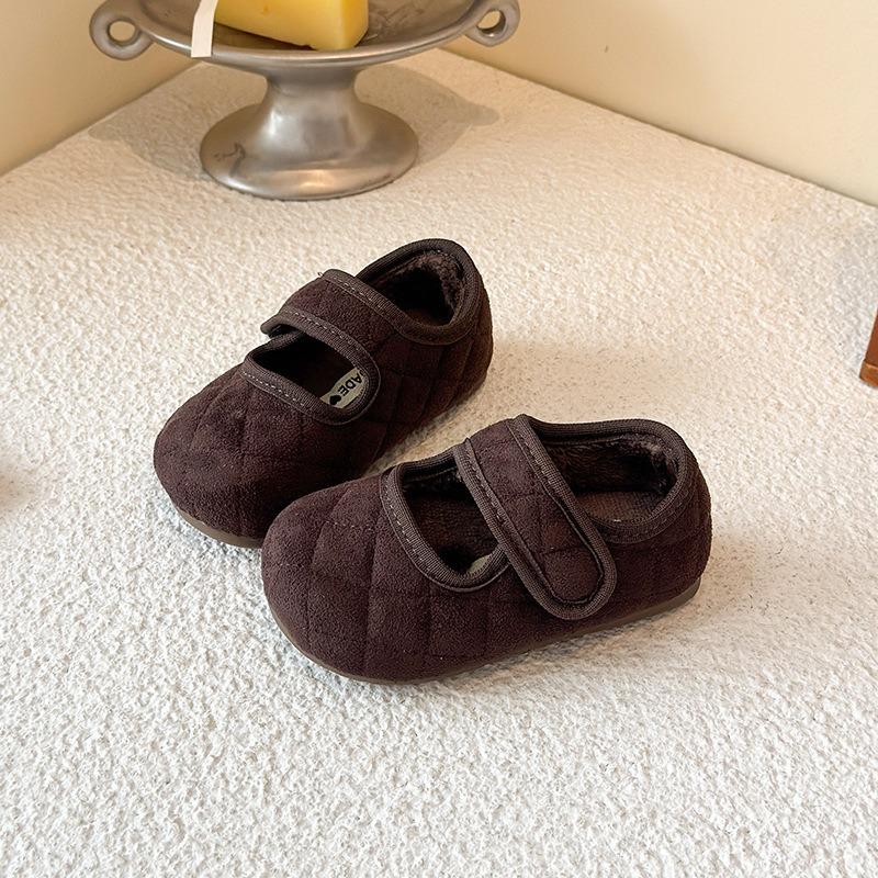 Children's Cotton Shoes Velvet New Children's Shoes Winter Warm Single Shoes Fluffy Shoes Baby Bag and Home Shoes