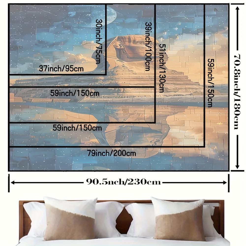 Design Of The Egyptian Sphinx Digital Printing Polyester Wall Tapestry Suitable For Use Living Rooms Bedrooms Offices Bars Party