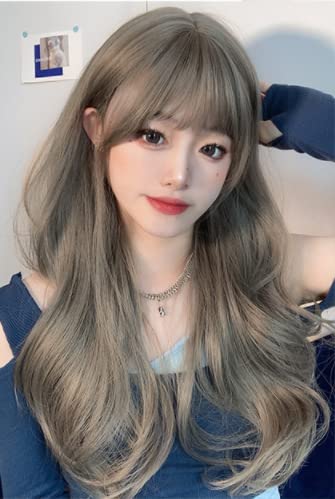 M Grande Basic Line Wig [Supervised by a Top Stylist] 6-Piece Set for Women, Long, Natural-Looking Wig with a Slimming Effect (Light Greige LCa DY29A)