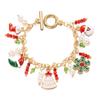 Fashion Santa Claus Snowman Star Christmas Tree Pendant Bracelet For Women Adjustable Christmas Bracelet Charm Party  Jewelry