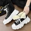 2025 New Thick-soled Canvas Couple Shoes, High-top European Size Large Size Men's and Women's Shoes, Suede Snow Boots 37-44