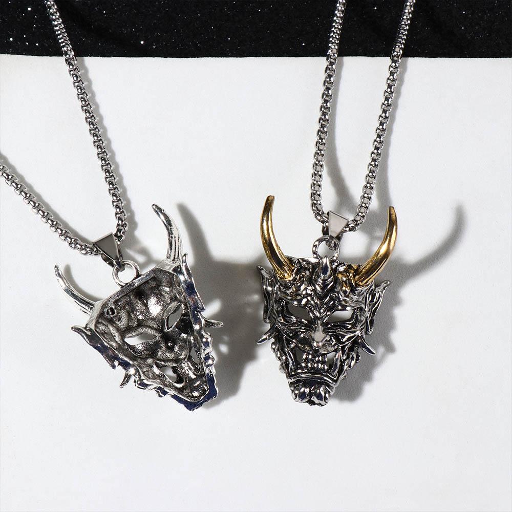Cool Creative Stainless Steel Exaggerate Wheat Chain Ox Head Choker Man Necklace Clavicle Chain