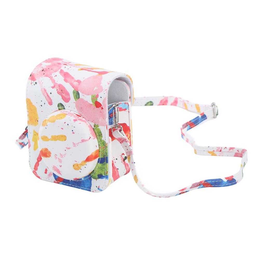 Color Print PU Leather Protective Case Bag with Adjustable Shoulder Strap Fit for Fujifilm Instax
