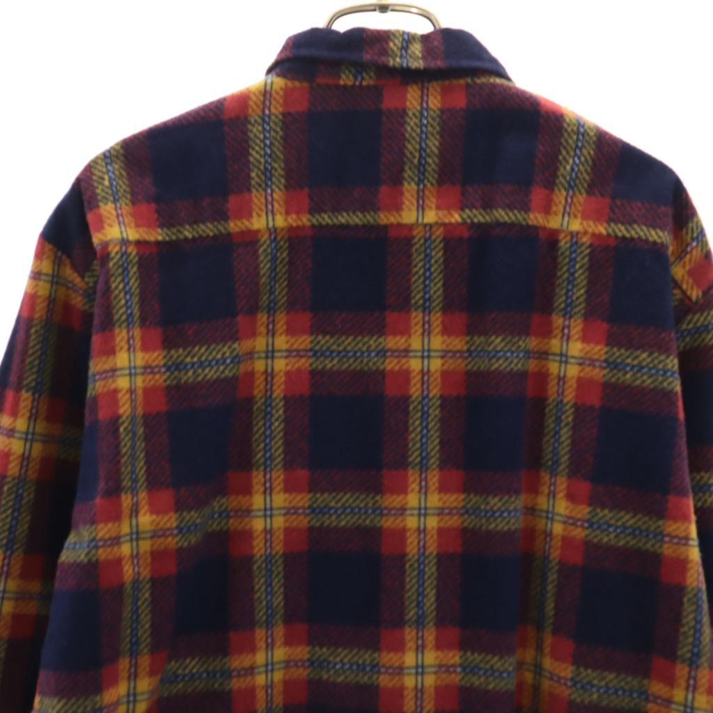MAYWOOD 60s 70s Vintage Check Pattern Long Sleeve Flannel Shirt M Navy Men's Used