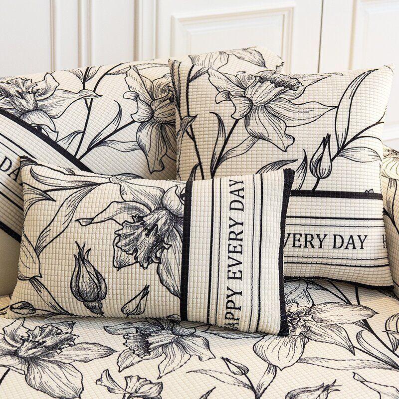 1pc Floral Pattern Sofa Cover Pet-Friendly, Solid Color, 350-400g Fabric, Fits Single, Double, Triple, and Quadruple Seater Sofas, Home Decor