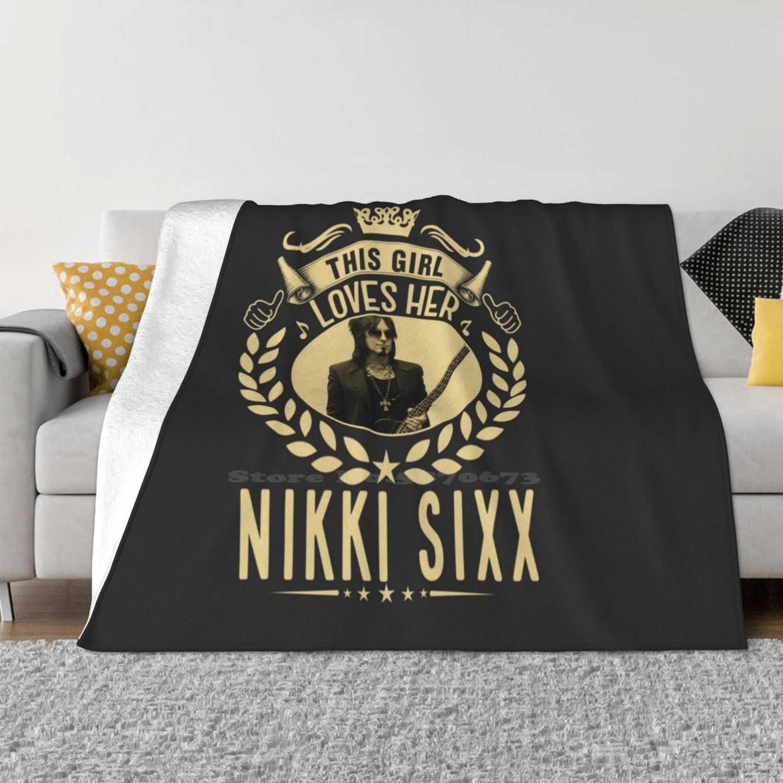 Níkkí Síxx Girl This Girl Loves Her Nikki Sixx Trend Style Funny Fashion Soft Blanket Níkkí Síxx Girl This Girl Loves Her Nikki 30x40in