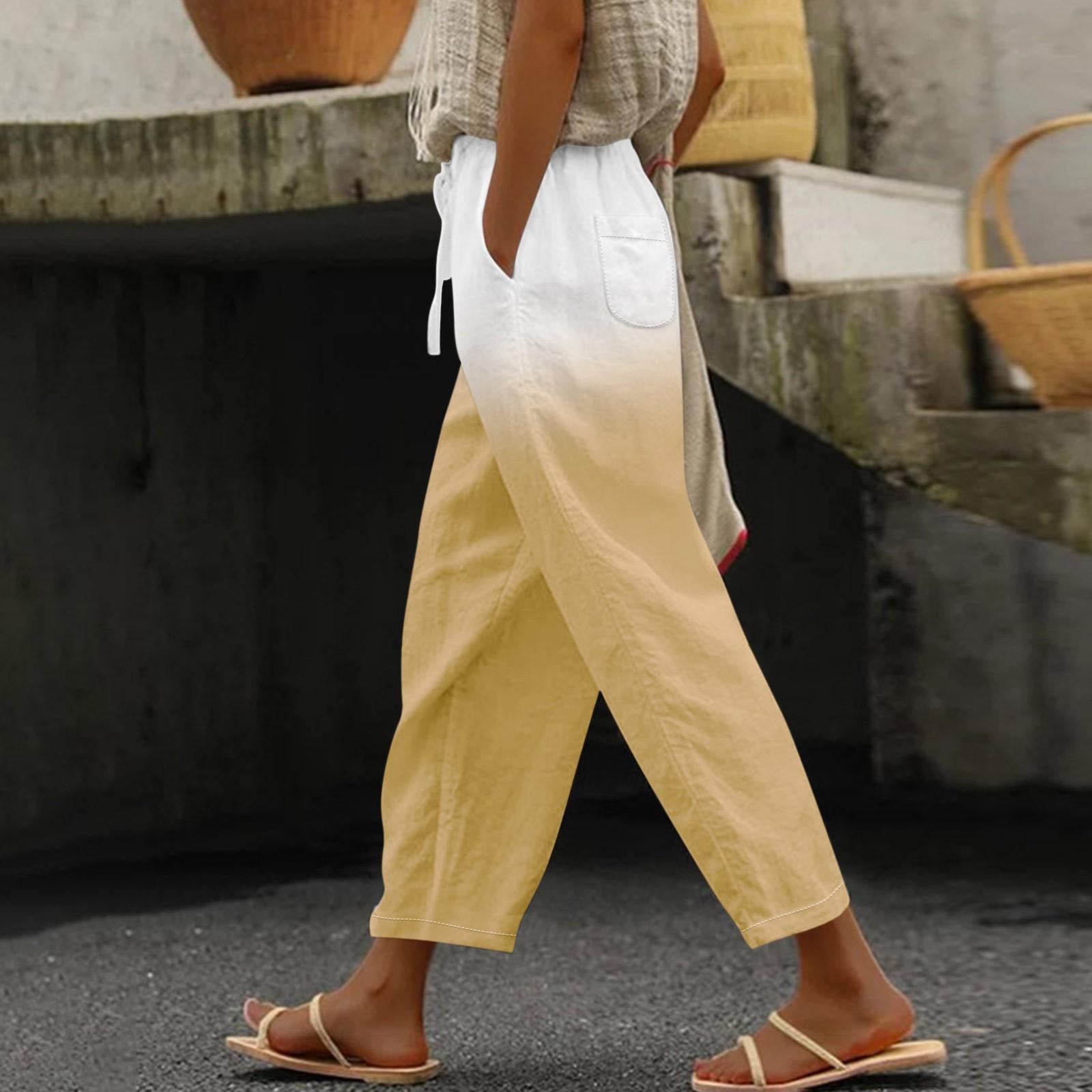 

Женские повседневные брюки с модным градиентным принтом и карманами на шнуровке, брюки с эластичной резинкой на талии XXXXXL