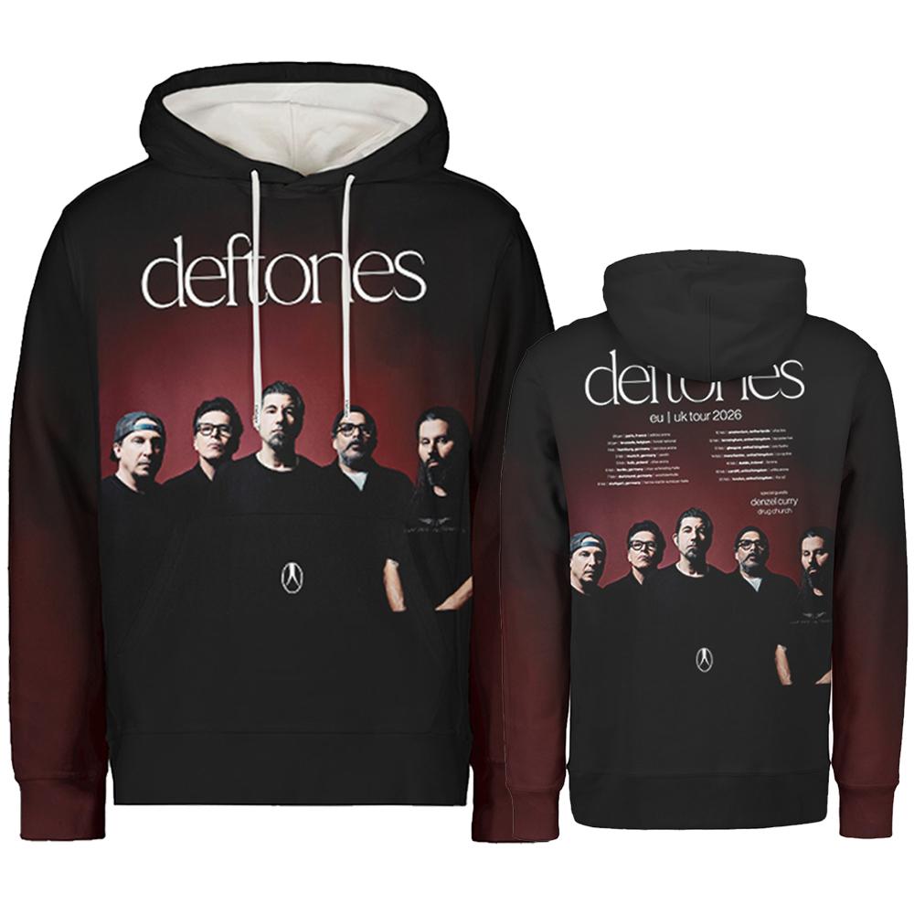 Deftones Private Music EU UK Tour 2026 Anime Hoodies Long Sleeve Hooded Sweatshirts Rock Band Graphic 3D Print Pullovers Male Mens womens clothing S