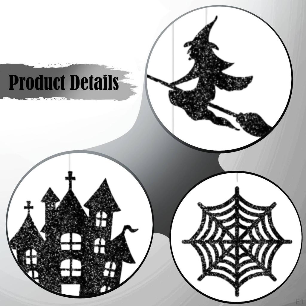 5Pcs Halloween Hanging Decoration Ornaments Holiday Horror Props Paper Strip for Porch Patio