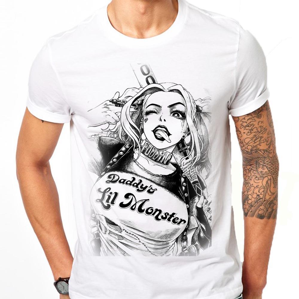 Maglietta Uomo Batman Licenza Ufficiale - Harley Quinn Sways - Bianca - Autentico Merchandise