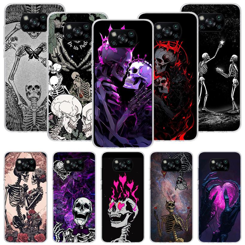 Anatomy Skeleton Heart Lovey Kiss Phone Case For Xiaomi Poco X7 X6 X5 Pro F7 Ultra Redmi 15C 15 13 13C 12 12C 10 10A 10C 9 9A 9C