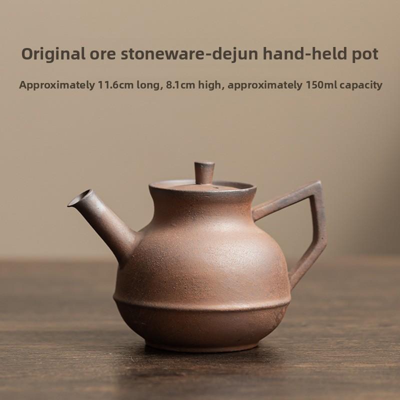 Original Mineral Rough Ceramic Teapot Handmade Wabi Sabi Style Old Rock Mud Chinese Retro Unglazed Single Pot Kung Fu Tea Set