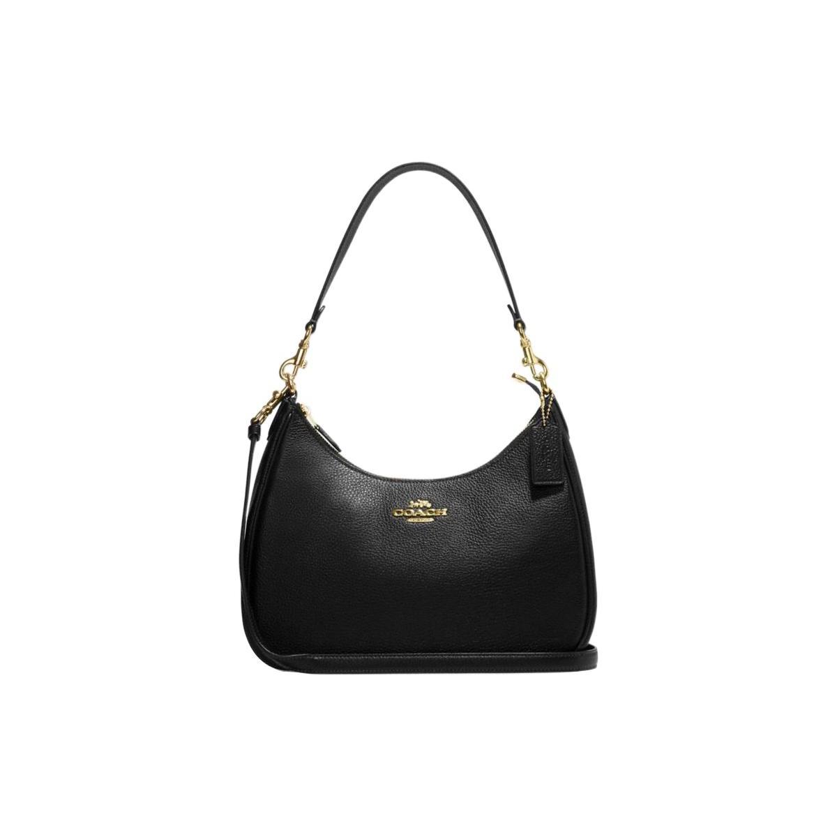 

Новая сумка-хобо COACH из шагреневой кожи в форме полумесяца, женская сумка, сумка через плечо, черная CJ517-IMBLK 29.2*8.9*23.6CM