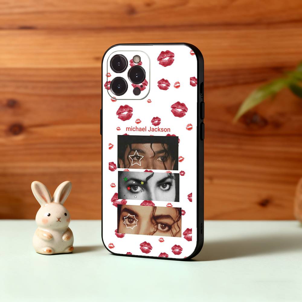 1-1pc S-Singer Michael Jackson Phone Case For iPhone17,16,15,14,13,12,Plus,Pro Max, 5G Others Soft Black Cover