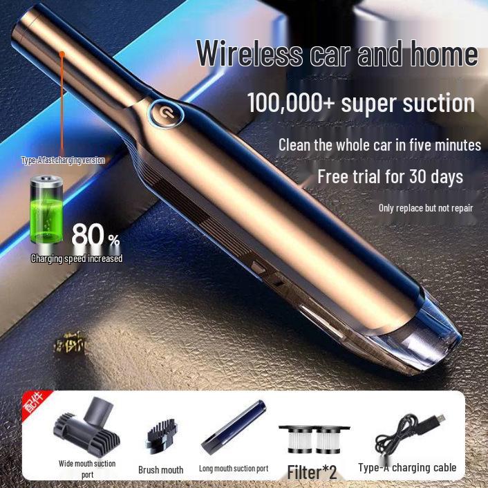 Wireless Car & Home Vacuum Cleaner: High-Power Suction, Portable Handheld for Sedan Interiors