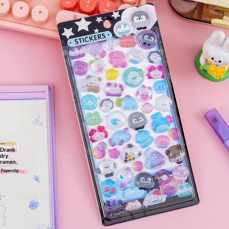 Fun Fashion 3D Relief Stickers Creative Cartoon Animals Cute Aesthetic Stickers Diy Phone Case Journal Decoration Stickers