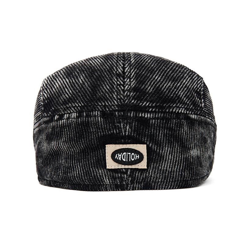 Autumn Winter Corduroy Beret Men Painter's Cap British Vintage Progressive Cap