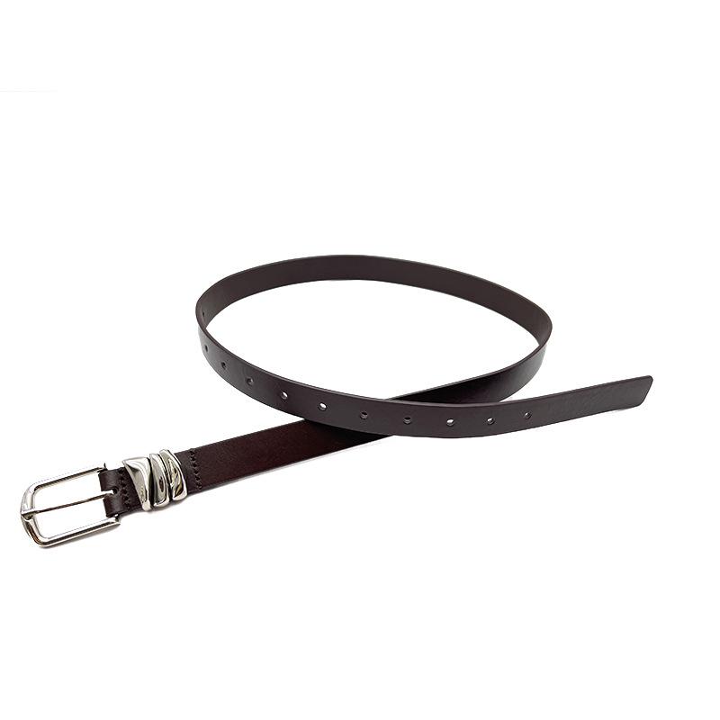 

Meier Classic leather belt - women s genuine top grain cowhide - premium vintage minimalist waist belt 100