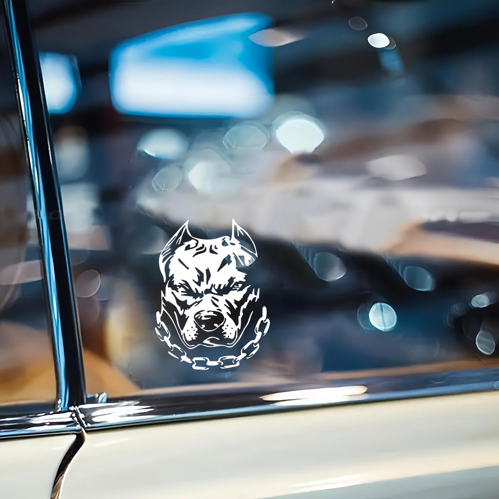 Simple Style Dog Head Car Stickers Show Strength and Courage, Fun Bumper Stickers, Car Decals, Vinyl Stickers for Cars, Trucks, Vans, Laptops