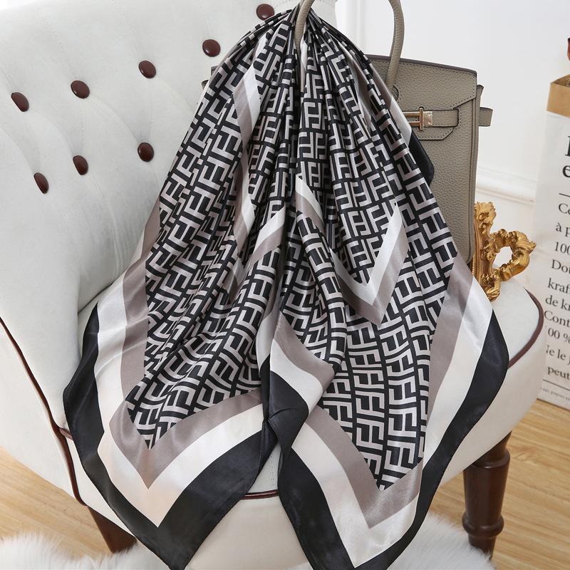90 Square Scarves, Silk Scarves, Women's New Spring and Summer High-end Sense Versatile, Thin Scarves, Shawls Outside