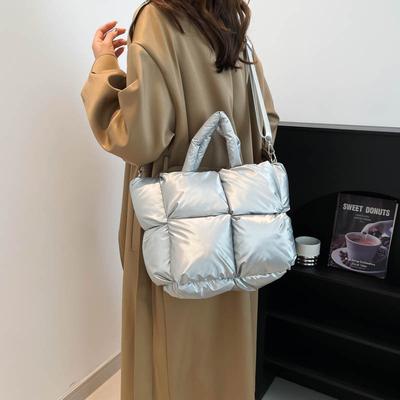 Cotton Clothing Handbag Autumn and Winter Large-capacity Bag Women's Bag Fashion Commuter Shoulder Bag Space Cotton Underarm Bag