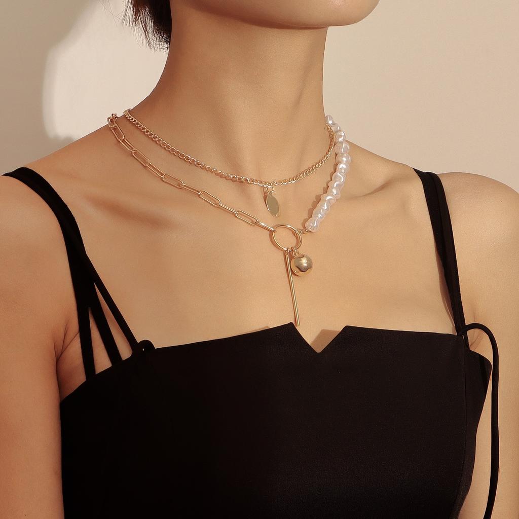 Collier Fritillaire Amour Croisé Collier Chaîne Pull Femme Accessoires Tendance