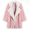 European and American Fur Faux Mink Velvet Mid Length Toka Lapel Pink Fur Patchwork Lamb Fur Jacket