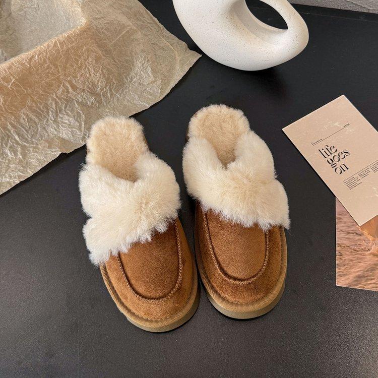 Mao Mao slippers women's outer wear design is comfortable, simple and light, casual, plush bag head drag Sangpo autumn slippers women