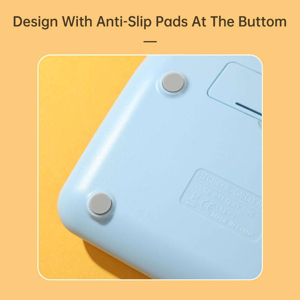 Mechanical Calculator 12 Digit Large LCD Display Big Round Button 15 degrees Tilt Screen Cute Candy Colored Dual Power