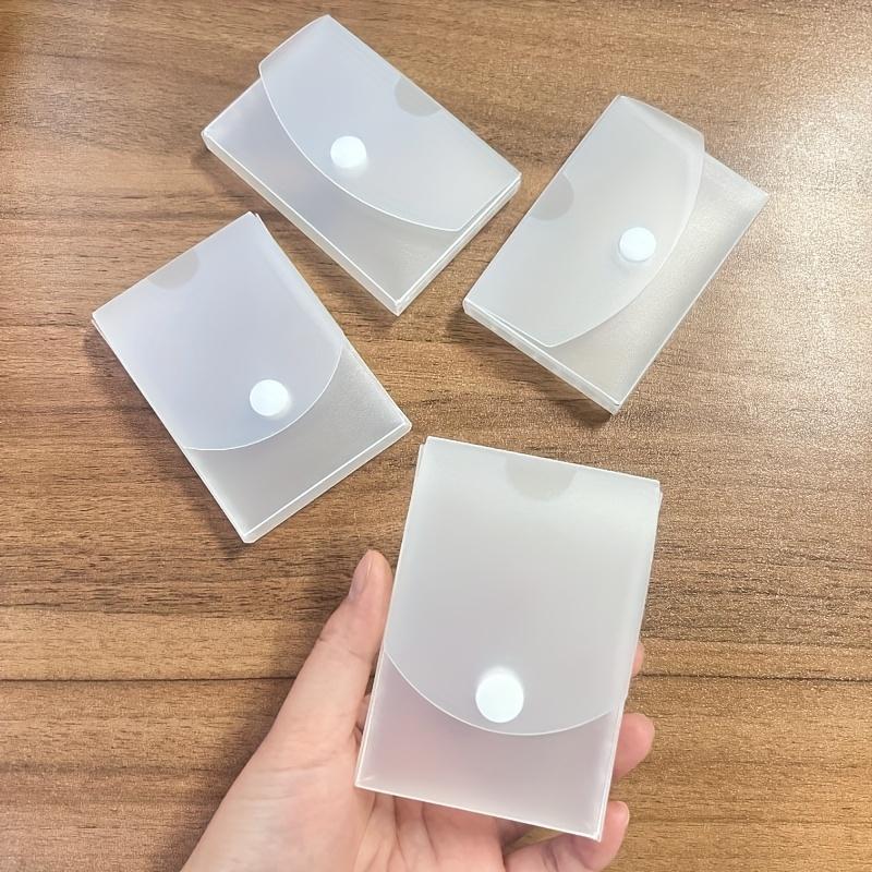 2pcs Transparent Lid Frosted Desktop Storage Boxes Cards Horizontal or Vertical Orientation Card Storage Desk Organizer