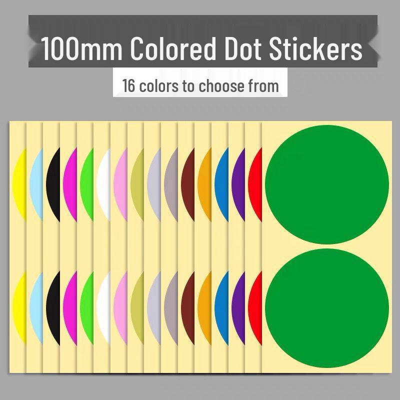 Multicolor Writable Round Dot Stickers - 16 Colors