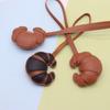 PU Leather PU Leather Hanger Car Keyring Bag Pendant Cute Croissant Keychain  Men