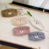 Faux Rabbit Fur Plush Bear Winter Mask: Windproof, Warm, and Cute Cartoon Design for Outdoor Use