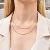 Stainless Steel Double Layer Stacking Necklace for Women Lip Chain and Olive Bead Chain Necklaces Elegant Jewelry Gift