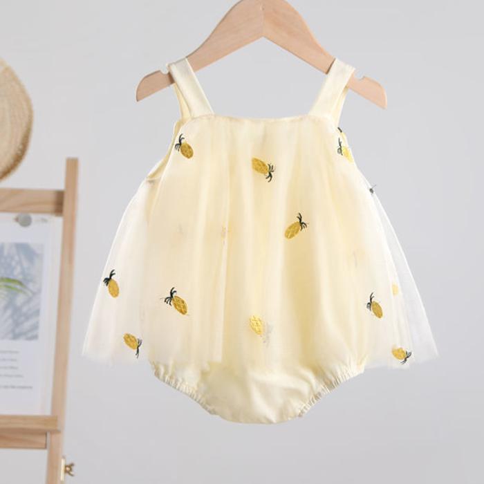 Toddler Baby Lace Ruffle Vest Solid Jumpsuit Princess Clothes Sleeveless Cotton Baby Outfits Summer Baby Romper