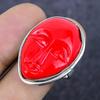 Cameo Gemstone Handmade 925 Sterling Silver Jewelry Ring Size 8.5 y0R63