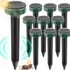 1/2/4PCS Solar Powered Ultrasonic Pest Repeller Waterproof Mole Snake Mice Rodent Repellent for Outdoor Garden Yard Farm