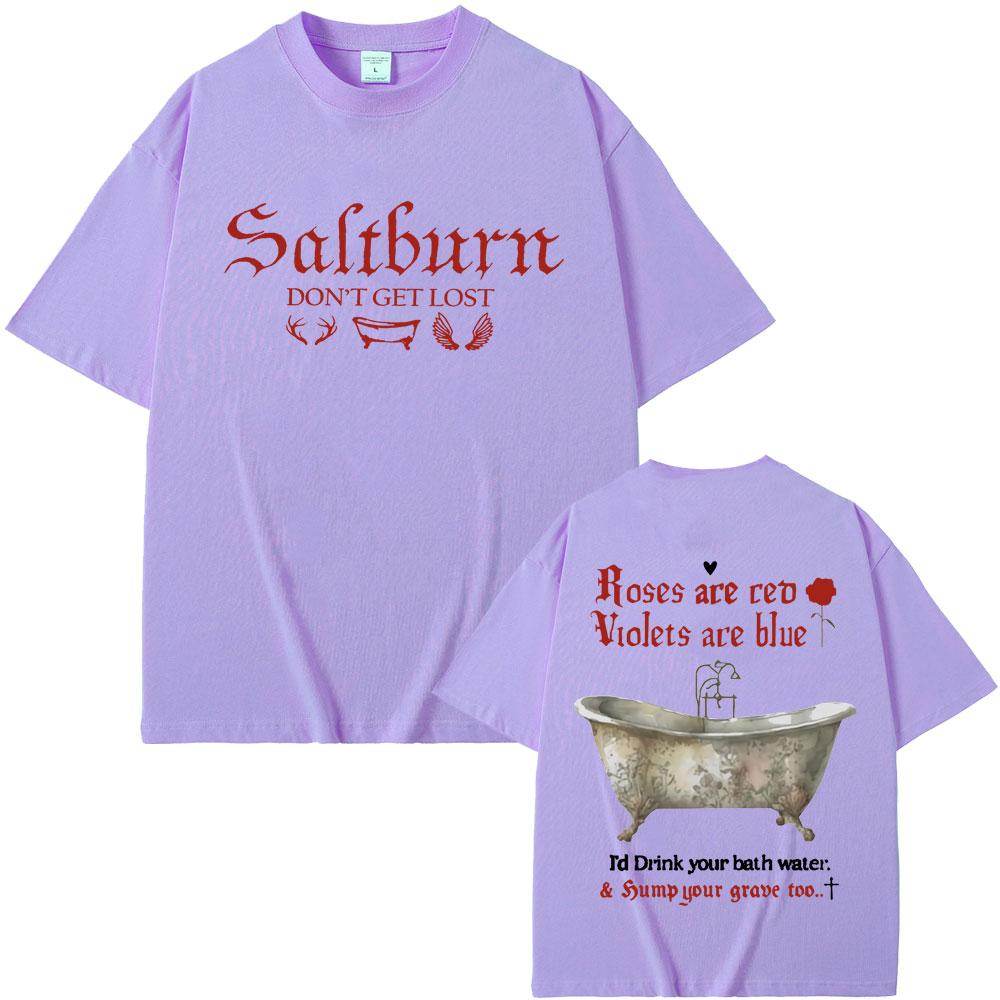 Movie Saltburn Don't Get Lost Graphic T-shirts Unisex Unisex Cotton Oversized T Shirt Unisex's Fashion Vintage Tshirt Trend Streetwear